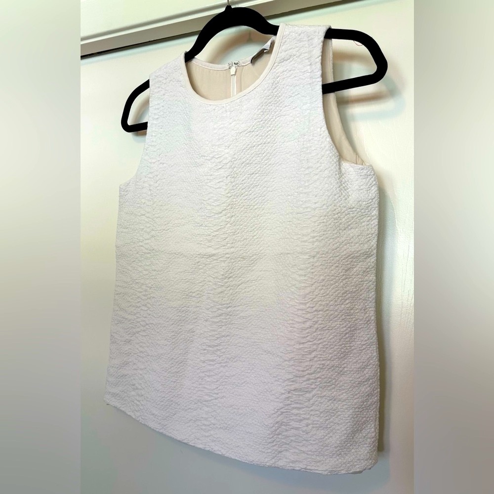 VINCE White Cream Boxy Sleeveless Blouse